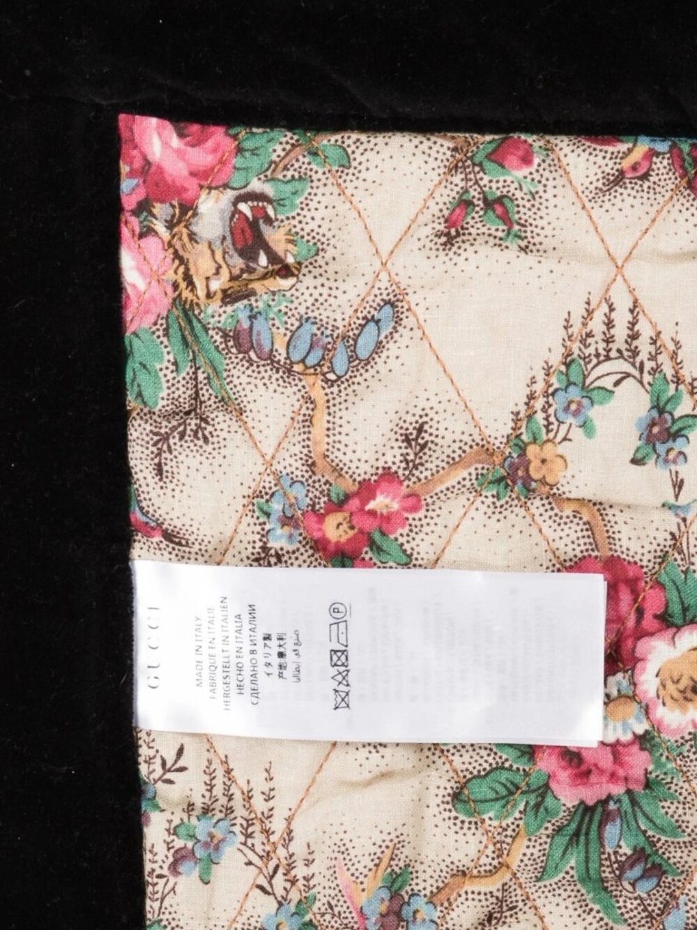 ISO Gucci Floral Print Linen Quilt Blanket